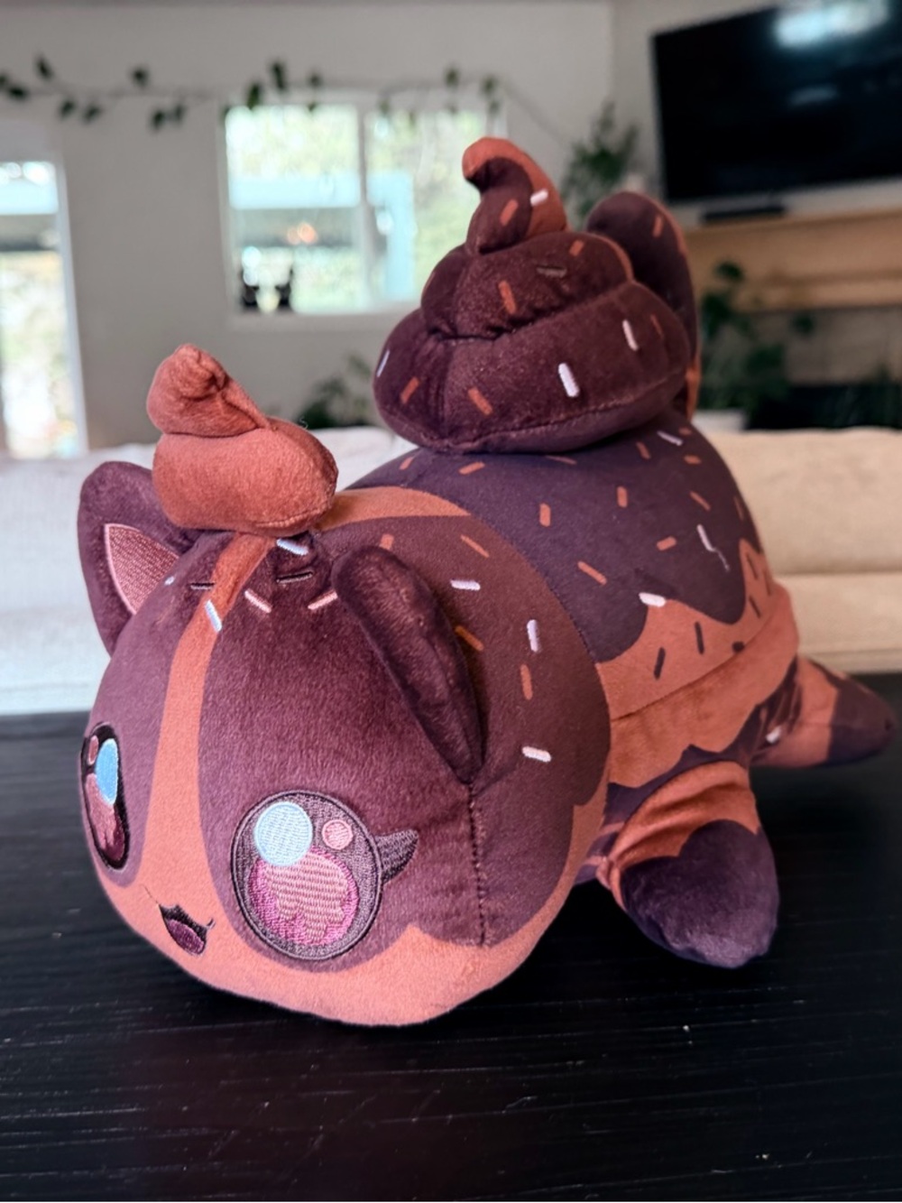 Aphmau MeeMeow Chocolate Sprinkle Cat Plush - Brown Ice cream cat